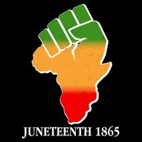Traditional African Colors Protest Fist Juneteenth Womens T-Shirt
