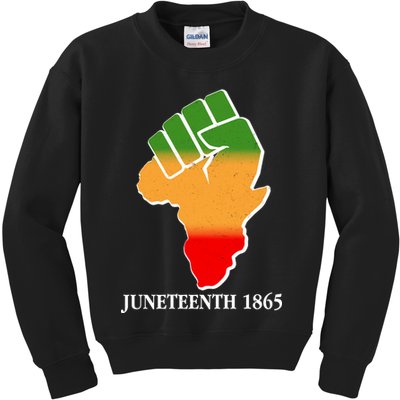 Traditional African Colors Protest Fist Juneteenth Kids Sweatshirt