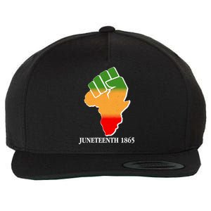 Traditional African Colors Protest Fist Juneteenth Wool Snapback Cap