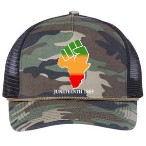 Traditional African Colors Protest Fist Juneteenth Retro Rope Trucker Hat Cap