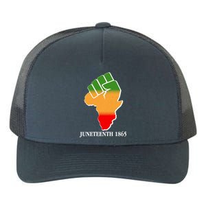 Traditional African Colors Protest Fist Juneteenth Yupoong Adult 5-Panel Trucker Hat