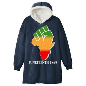 Traditional African Colors Protest Fist Juneteenth Hooded Wearable Blanket