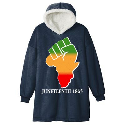 Traditional African Colors Protest Fist Juneteenth Hooded Wearable Blanket