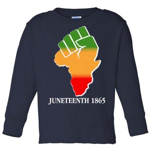 Traditional African Colors Protest Fist Juneteenth Toddler Long Sleeve Shirt