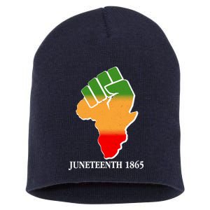 Traditional African Colors Protest Fist Juneteenth Short Acrylic Beanie