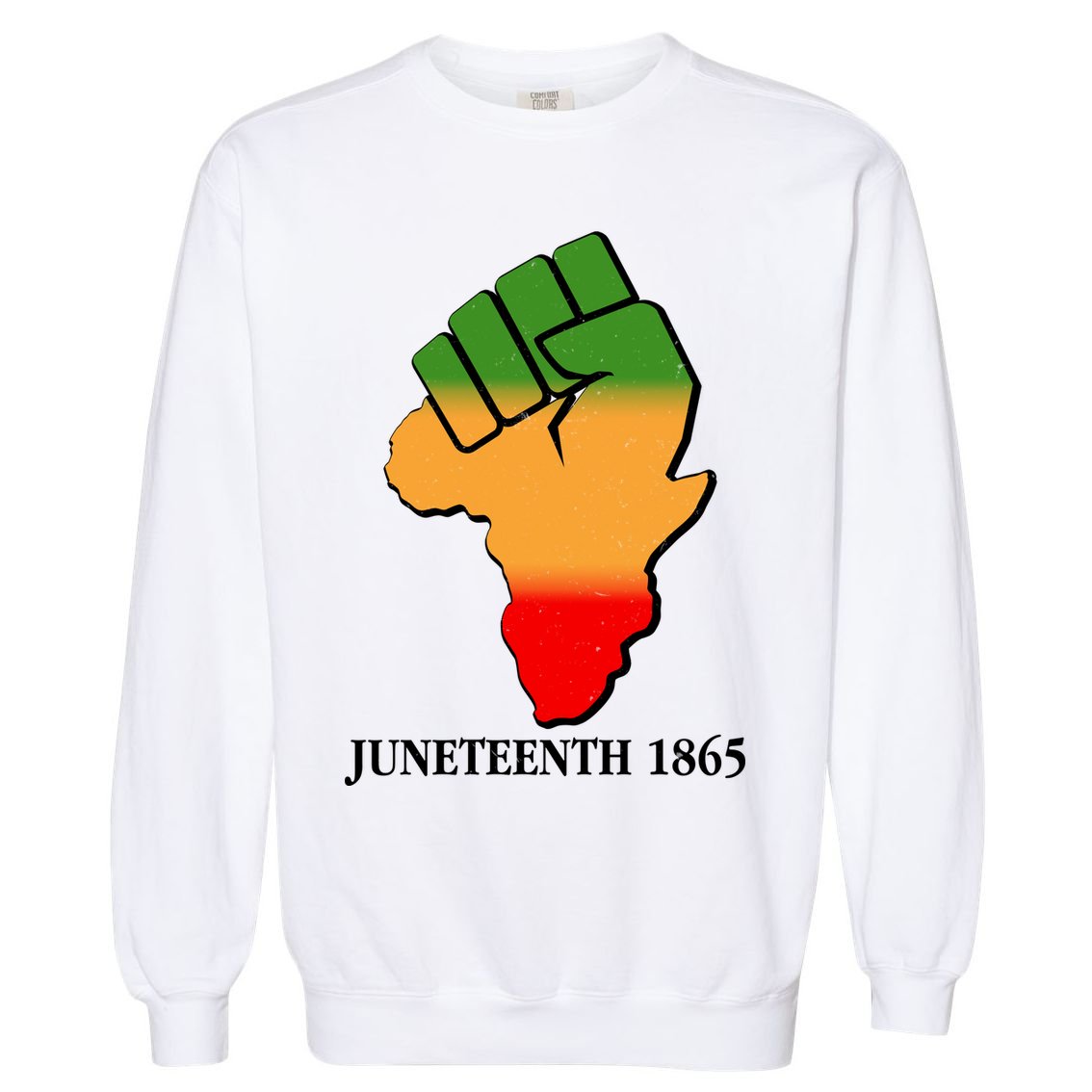 Traditional African Colors Protest Fist Juneteenth Garment-Dyed Sweatshirt