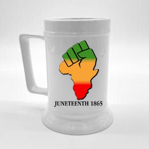 Traditional African Colors Protest Fist Juneteenth Beer Stein