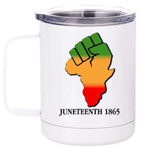 Traditional African Colors Protest Fist Juneteenth 12 oz Stainless Steel Tumbler Cup