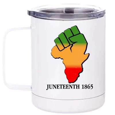 Traditional African Colors Protest Fist Juneteenth 12 oz Stainless Steel Tumbler Cup