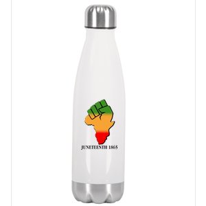 Traditional African Colors Protest Fist Juneteenth Stainless Steel Insulated Water Bottle