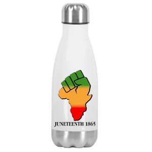 Traditional African Colors Protest Fist Juneteenth Stainless Steel Insulated Water Bottle