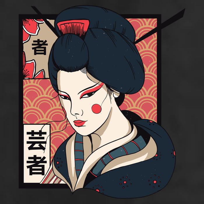 Traditional Geisha 11oz C Handle Ceramic Mug