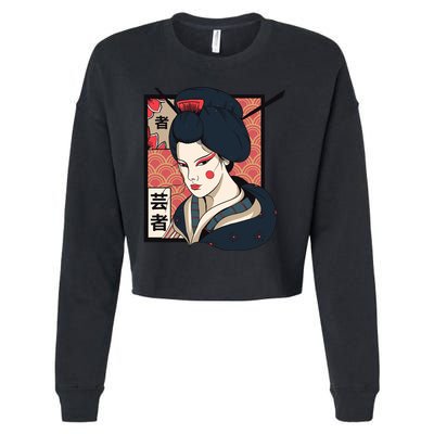 Traditional Geisha Cropped Pullover Crew