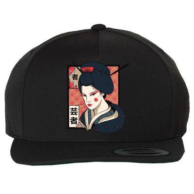 Traditional Geisha Wool Snapback Cap