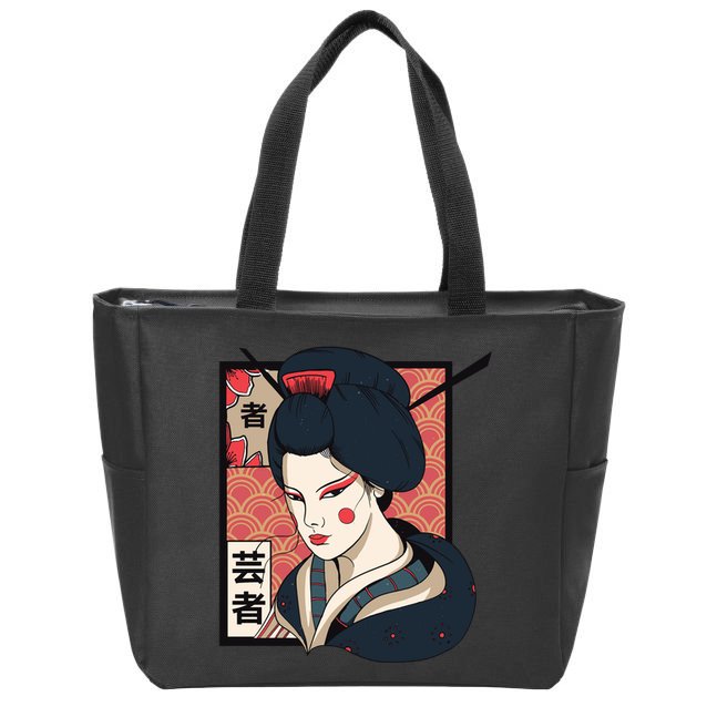 Traditional Geisha Zip Tote Bag