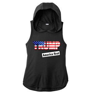 America First Donald Trump Ladies PosiCharge Tri-Blend Wicking Draft Hoodie Tank