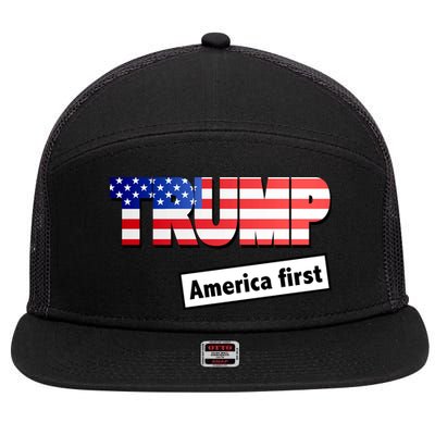 America First Donald Trump 7 Panel Mesh Trucker Snapback Hat