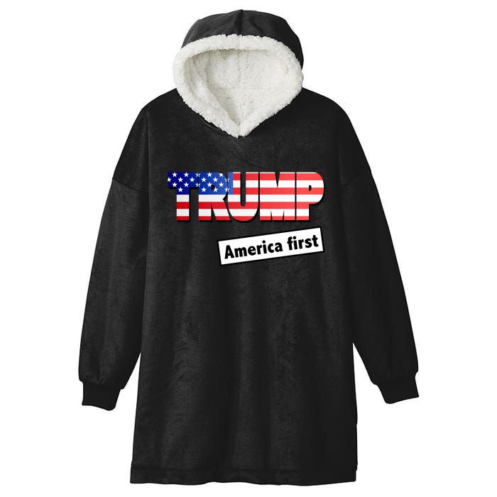 America First Donald Trump Hooded Wearable Blanket