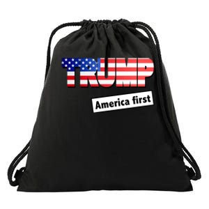 America First Donald Trump Drawstring Bag