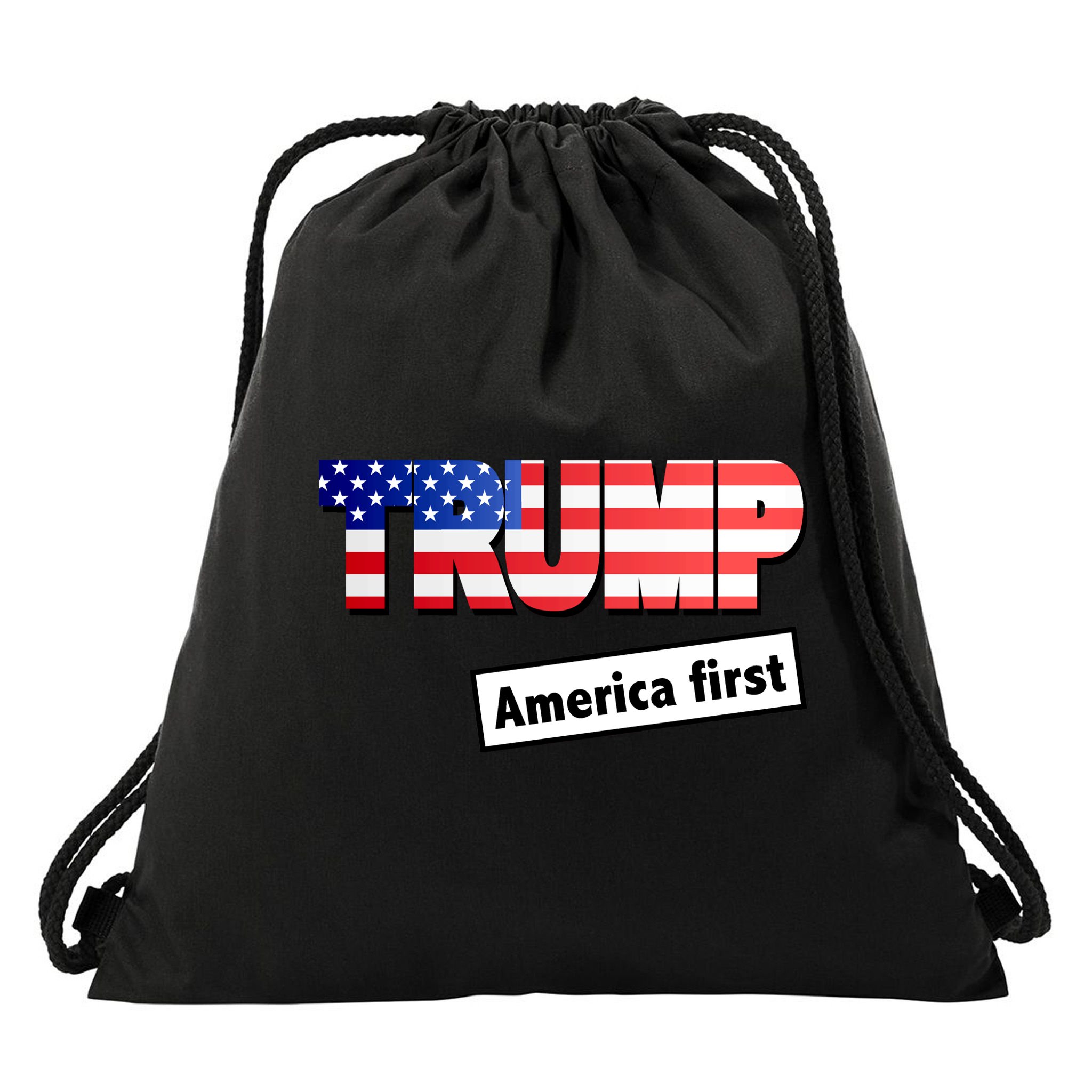 America First Donald Trump Drawstring Bag