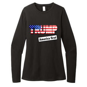 America First Donald Trump Womens CVC Long Sleeve Shirt