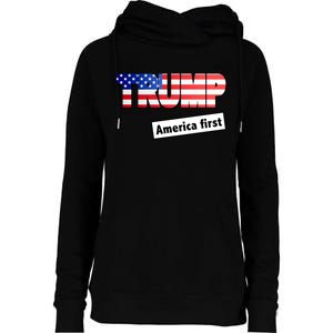 America First Donald Trump Womens Funnel Neck Pullover Hood