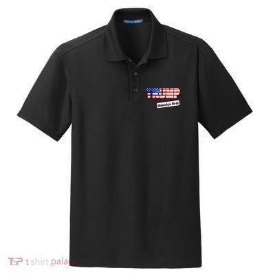 America First Donald Trump Dry Zone Grid Polo