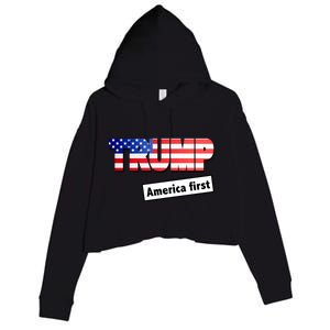 America First Donald Trump Crop Fleece Hoodie