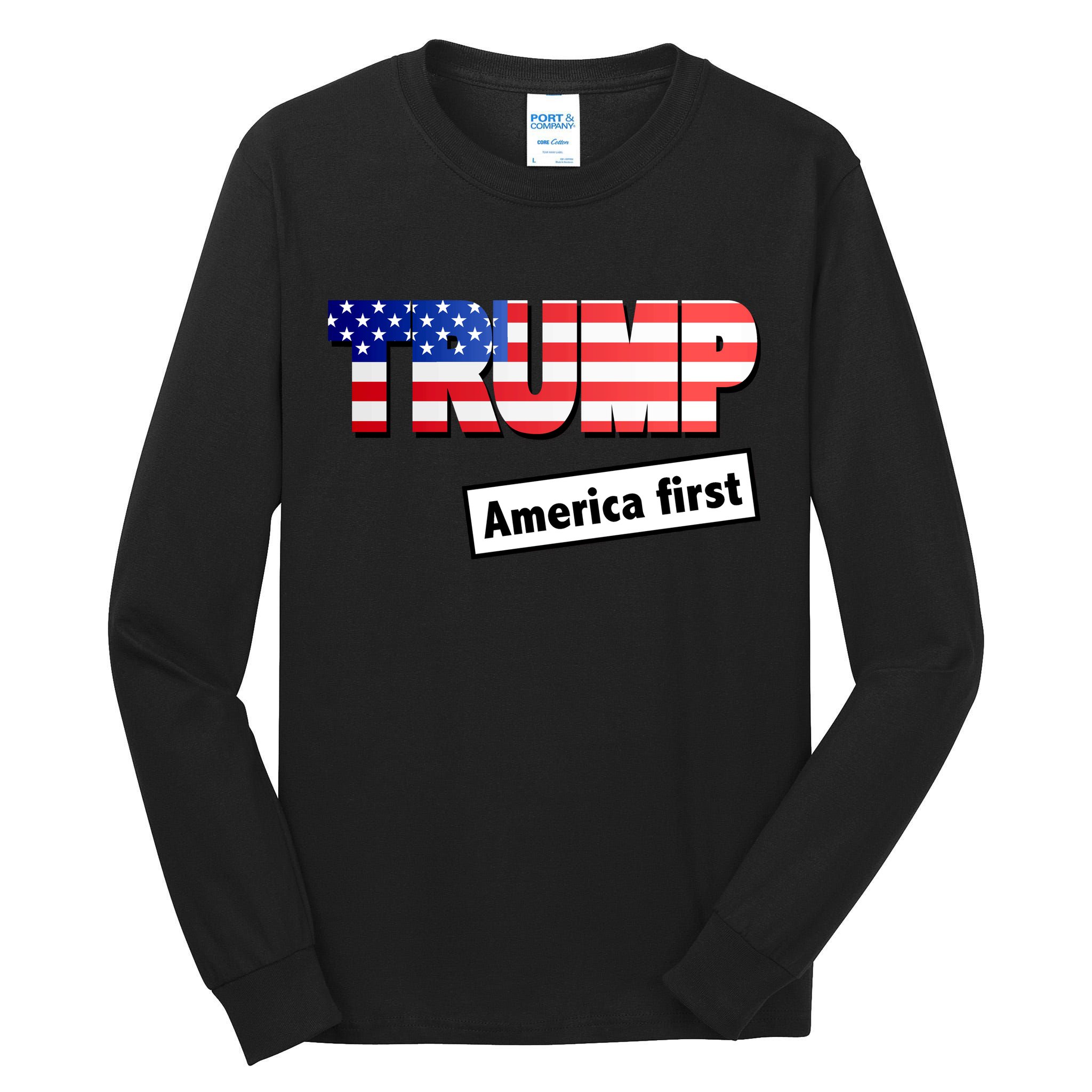 America First Donald Trump Tall Long Sleeve T-Shirt