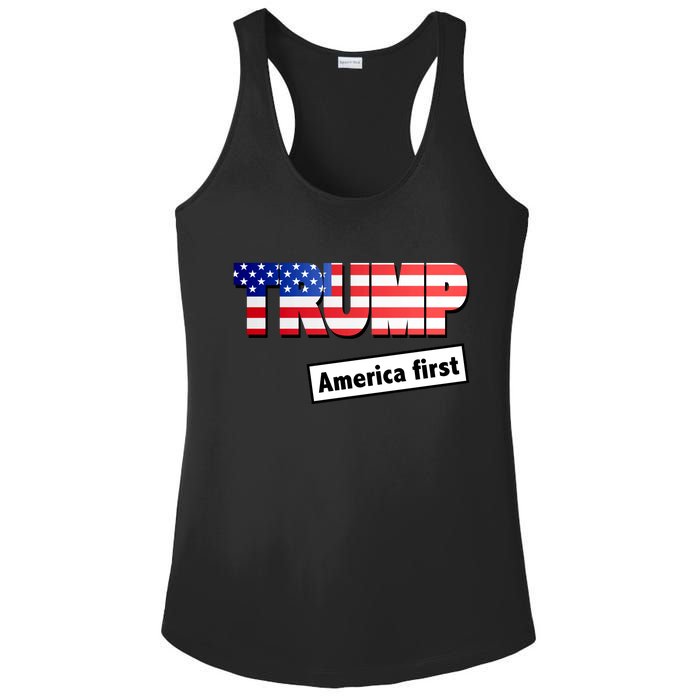 America First Donald Trump Ladies PosiCharge Competitor Racerback Tank