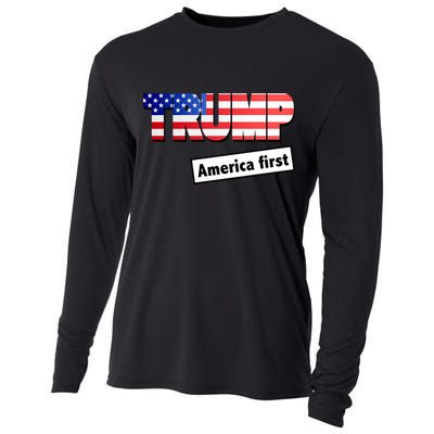 America First Donald Trump Cooling Performance Long Sleeve Crew