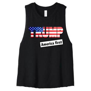 America First Donald Trump Women's Racerback Cropped Tank