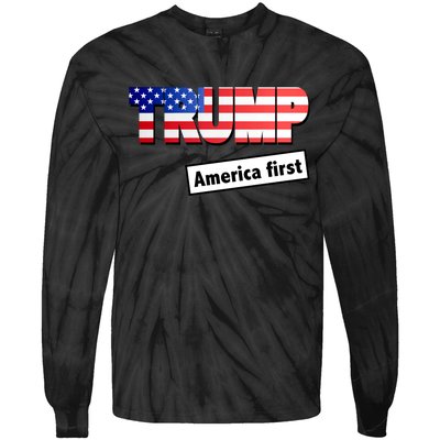 America First Donald Trump Tie-Dye Long Sleeve Shirt