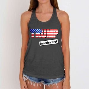 America First Donald Trump Women's Knotted Racerback Tank