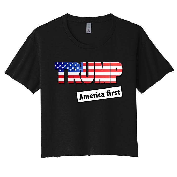 America First Donald Trump Women's Crop Top Tee