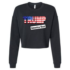 America First Donald Trump Cropped Pullover Crew