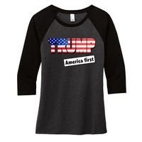 America First Donald Trump Women's Tri-Blend 3/4-Sleeve Raglan Shirt