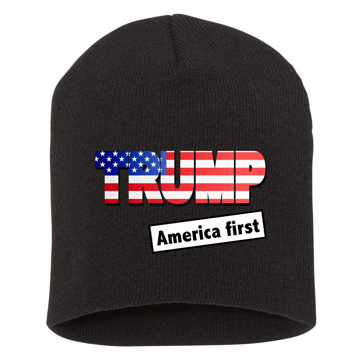America First Donald Trump Short Acrylic Beanie