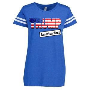 America First Donald Trump Enza Ladies Jersey Football T-Shirt