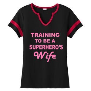 Training To Be A Superhero's Wife Ladies Halftime Notch Neck Tee