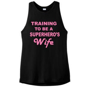 Training To Be A Superhero's Wife Ladies PosiCharge Tri-Blend Wicking Tank