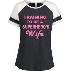 Training To Be A Superhero's Wife Enza Ladies Jersey Colorblock Tee