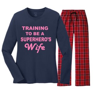 Training To Be A Superhero's Wife Women's Long Sleeve Flannel Pajama Set 