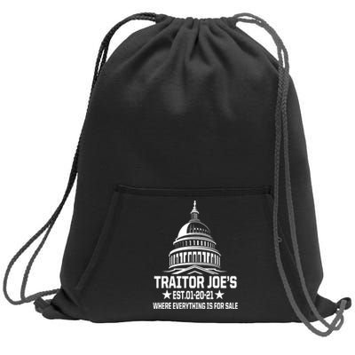 Traitor Joe's Est.01-20-21 Everything Is For Sale Sweatshirt Cinch Pack Bag