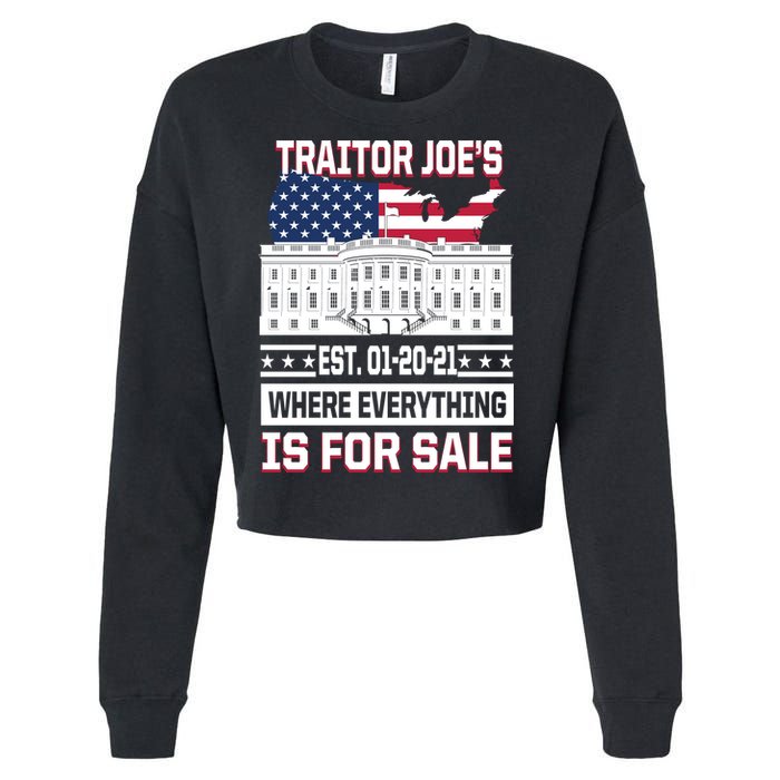 Traitor Joe's Where Everything Is For Sale Cropped Pullover Crew
