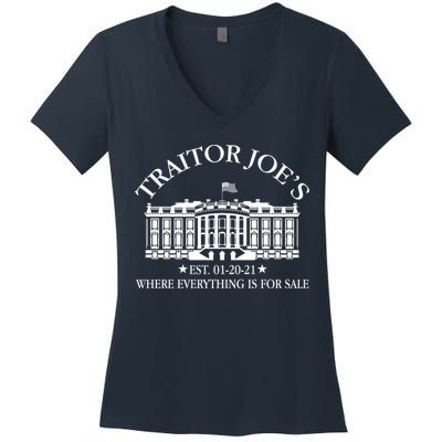 Traitor Joe's Where Everything Is For Sale Est 01-20-21 Women's V-Neck T-Shirt