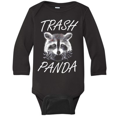 Trash Panda Funny Raccoon Baby Long Sleeve Bodysuit