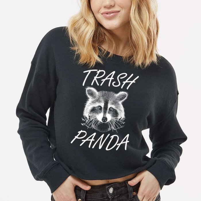 Trash Panda Funny Raccoon Cropped Pullover Crew