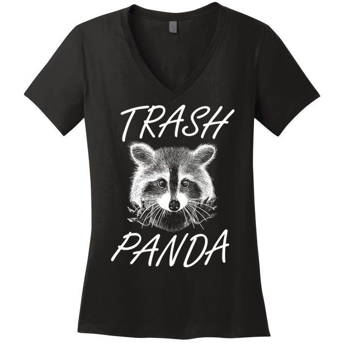 Trash Panda Funny Raccoon Women's V-Neck T-Shirt