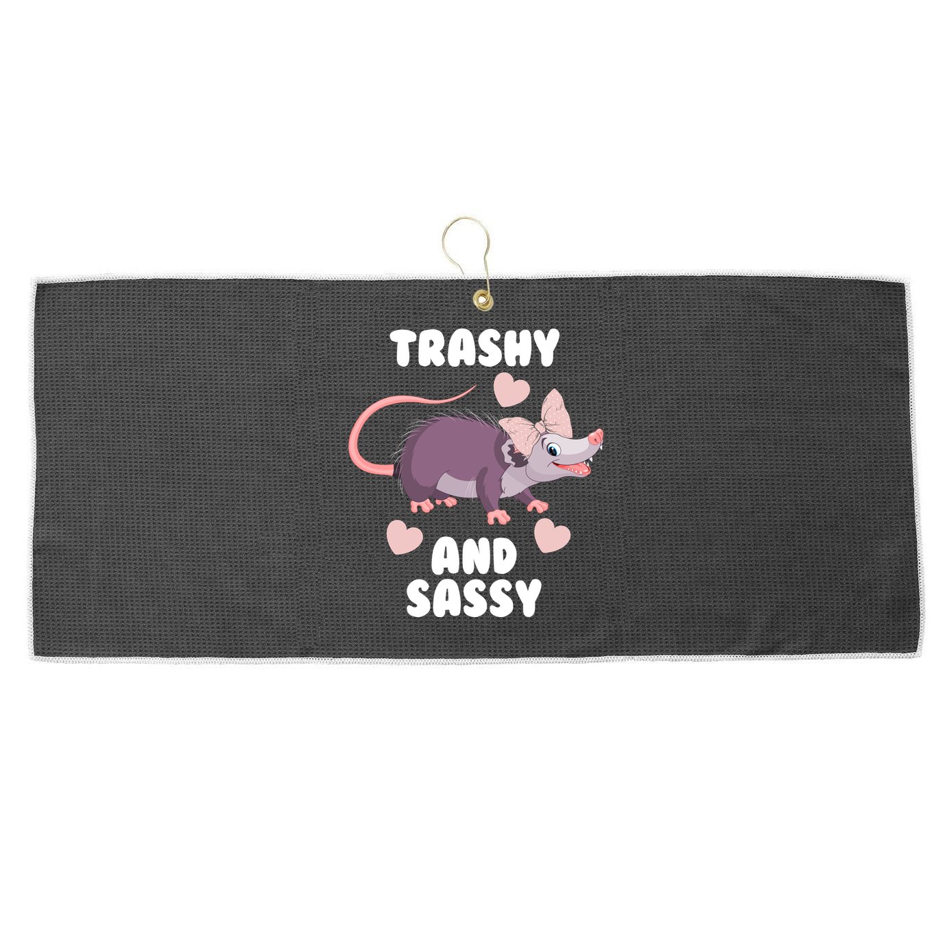 Trashy And Sassy Large Microfiber Waffle Golf Towel